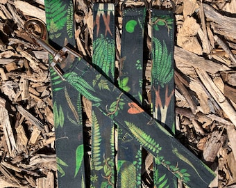 Handmade FERN Fungi Wristlet Keychain Landyards