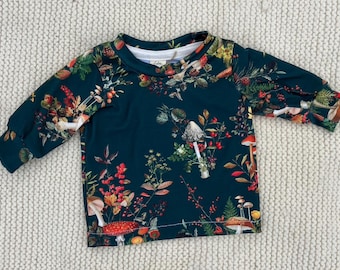 0-3 Month Stretchy Baby Mushroom Hand Sewn Shirt