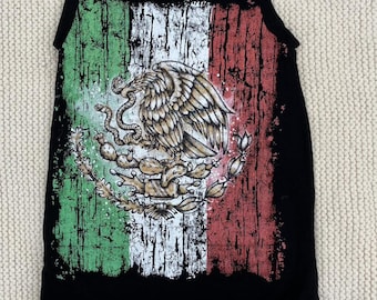 Mexican Flag Baby Romper Button Diaper Access Handmade Size 6-12 Months Upcycled Material