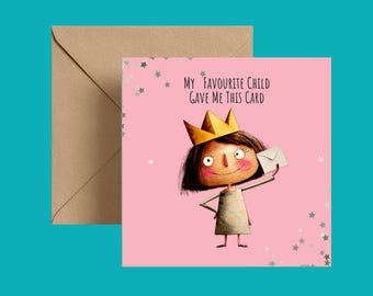Funny Mother's Day Card – Cheeky Mum Humorous Greeting – Sibling Rivalry Joke