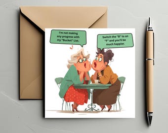 Funny Bucket List Birthday Card: Rude Cheeky Humor