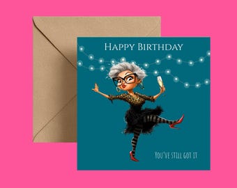 Glamorous Birthday Card – Sassy Woman, Milestone Celebration, 40th 50th 60th