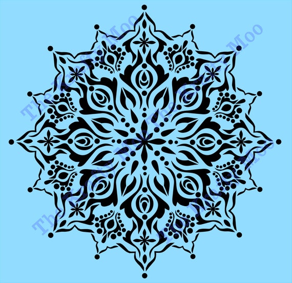 Download Svg Cutting File Mandala Vinyl Card Transfer Stencil Wall Art Etsy