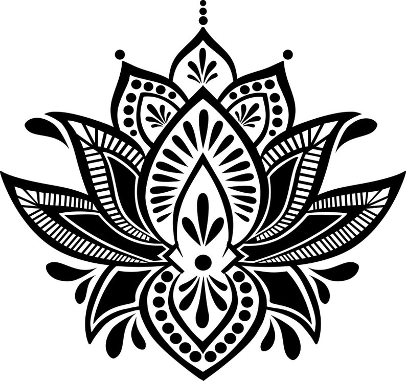 SVG Cutting File Mandala Vinyl Card Transfer Stencil Lotus Flower - Etsy