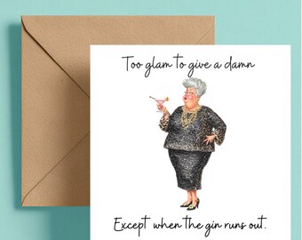 Funny Gin Lover Greeting Card: Sassy Birthday Humor