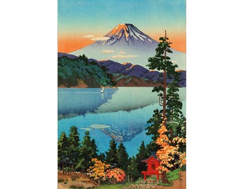 Tsuchiya Koitsu Print Lake Ashi In The Hakone Hills in Early Autumn. Ukiyo-e Poster. Japanese Print. Digitally Remastered. Unframed