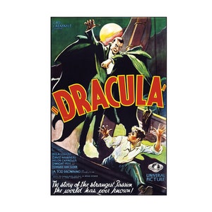 Dracula Horror Movie Film Poster Print. Wall Art. Halloween poster. Digitally remastered.