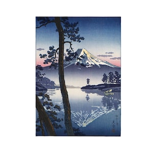 Fuji dalla baia di Tago. Stampa Tsuchiya Koitsu. Stampa d'arte Ukiyo-e. Poster in carta opaca premium. Senza cornice