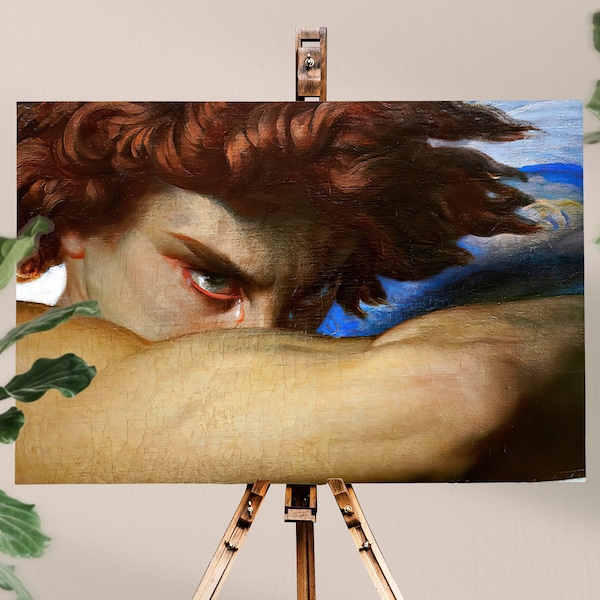 Fallen Angel Canvas Print Detail. Lucifer, Angel Paintin. Alexandre Cabanel Classical Art, Famous Painting, Dark Academia, Devil AngelCanvas