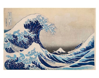 Katsushika Hokusai - Under the Wave of Kanagawa. Vintage Japanese Print. Reproduction. Unframed