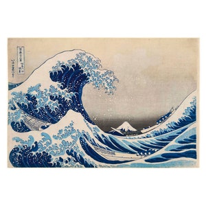 Katsushika Hokusai - Under the Wave of Kanagawa. Vintage Japanese Print. Reproduction. Unframed