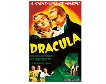 Dracula Horror Movie Poster, Classic Film Print