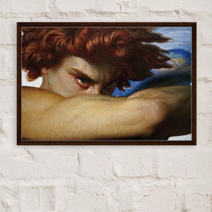 Fallen Angel Canvas Print Detail - Lucifer Inspired Art by Alexandre Cabanel. Framed