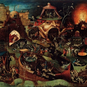 Hieronymus Bosch Kunstdruck - Christus in Schwebe. Premium Matte Papier Poster. Ungerahmt