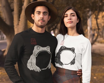Unimpressed Frog Long Sleeve T-Shirt: Vintage Art by Matsumoto Hoji