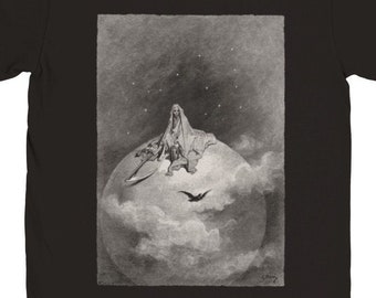 Gustave Dore-T-shirt 'The Raven': Edgar Allan Poe uniseks T-shirt