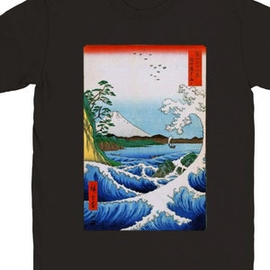 Hiroshige Utagawa Seascape in Satta Japanese t shirt. Classic Unisex Crewneck T-shirt