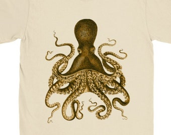 Maglietta vintage Octopus. Arte delle creature marine. Classica maglietta unisex girocollo