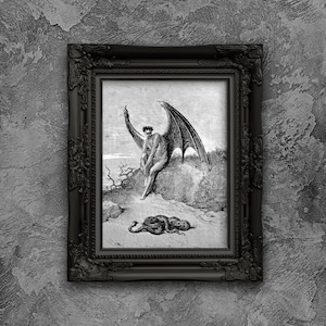 Gustave Dore Lucifer Print: Paradise Lost Fallen Angel Art