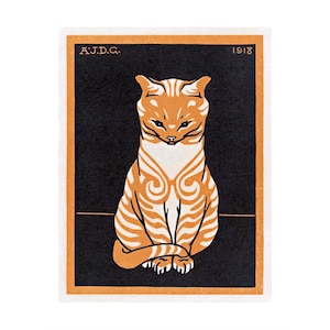 Póster de papel mate premium de gato sentado de Julie de Graag