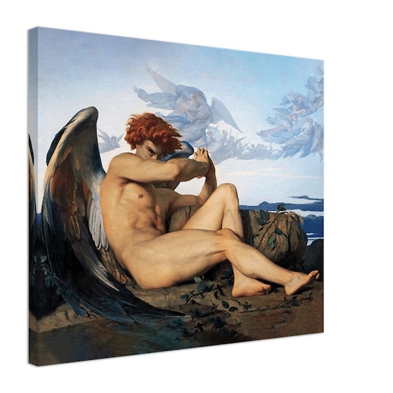 Alexandre Cabanel Fallen Angel Canvas. Lucifer Angel Painting. Classical Art. Famous Painting. Dark Academia. Devil. Angel Print on Canvas Etsy UK