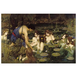 Hylas and the Nymphs Print: Waterhouse Pre-Raphaelite Art Poster 40x60 cm / 16x24″
