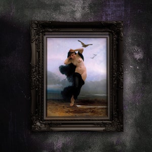William Bouguereau La Nuit Kunstdruck. Stimmungsvoller Mythologie Druck. Dark Academia Kunstdruck. Großer Druck. Kunstwerk Druck. Ungerahmt
