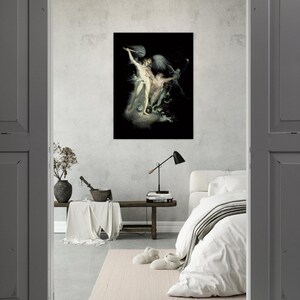 Satan & Death Occult Art Print | Goth Fantasy Poster | Vintage Satanic Wall Art Gift | John Henry Fuseli Print | Dark Academia Decor