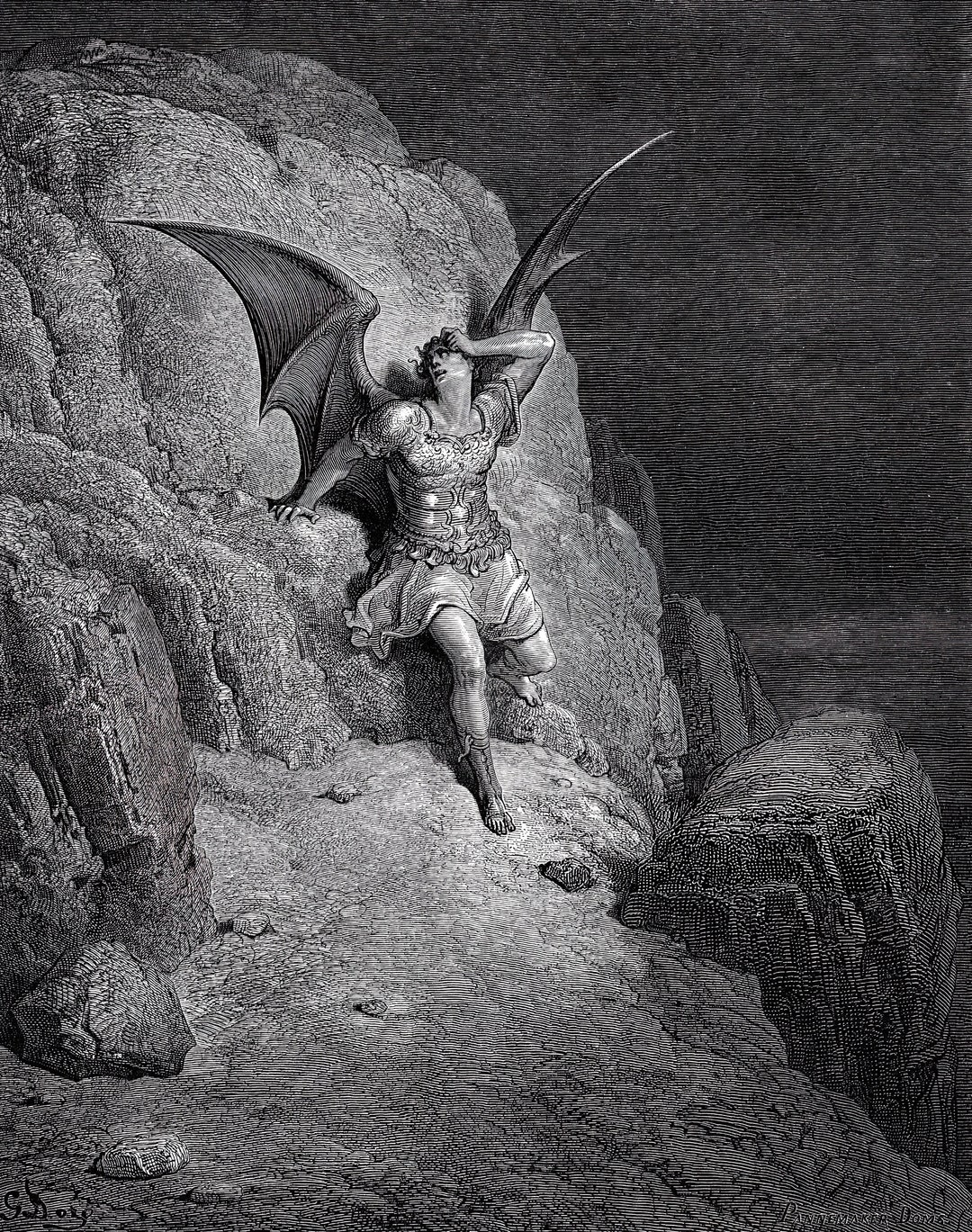 The Fall of Satan. Gustave Dore Print. Satan Drawing. Paradise - Etsy