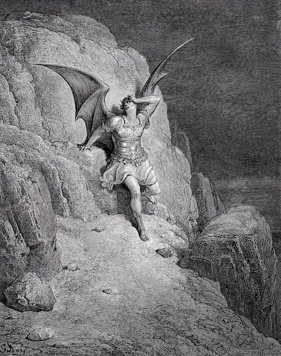 Satan, The Fallen Angel: Gustave Dore: Archival Quality Print