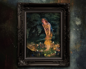 Midsummer Eve Fairy Print. Edward Robert Hughes Fairy Art Print. Fairy Poster Art. Fantasy Art. Remastered. NO BORDER