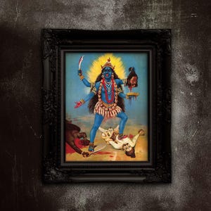 Goddess Kali Art Print by Ravi Varma. Remastered Premium Matte Paper Poster. Unframed