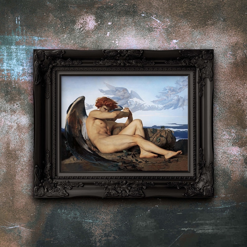 Fallen Angel Lucifer Print: Alexandre Cabanel, Dark Academia Art image 1