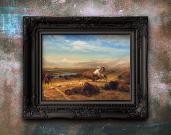 Albert Bierstadt "The Last of the Buffalo" Art Print | Great Western Painting Poster | Premium Matte Paper | Home Decor Gift