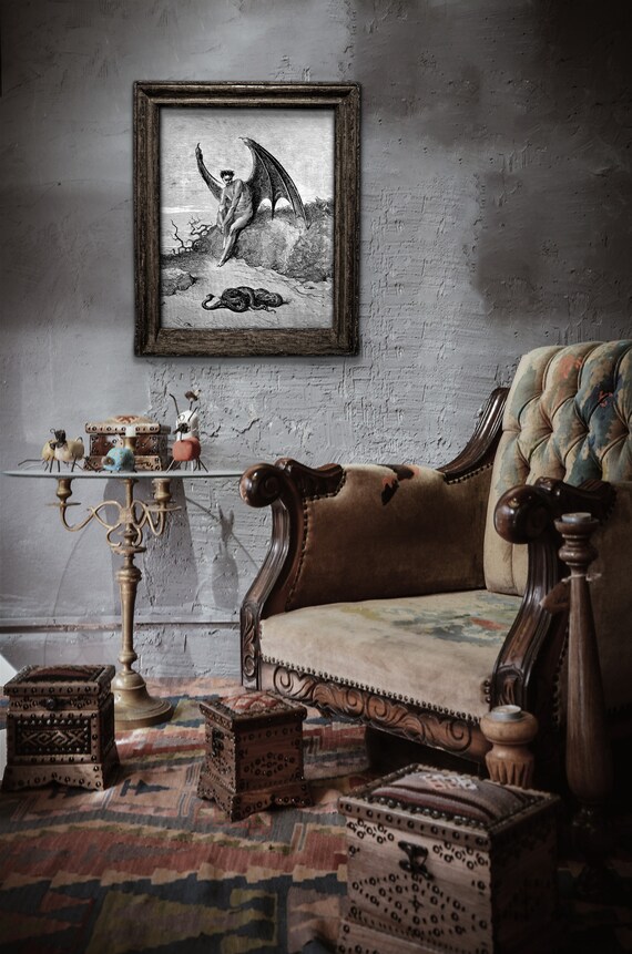 ギュスターヴ・ドレのルシファー版画：失楽園の堕天使アート - Etsy 日本