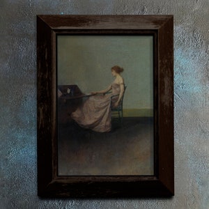 Woman reading art print. Woman Reading Portrait. Antique Painting Portrait. Premium Matte Paper Poster. Unframed.
