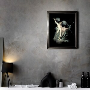 Satan & Death Occult Art Print | Goth Fantasy Poster | Vintage Satanic Wall Art Gift | John Henry Fuseli Print | Dark Academia Decor