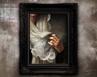 Baroque Alter Art Portrait: Eclectic Vintage Wall Art Print