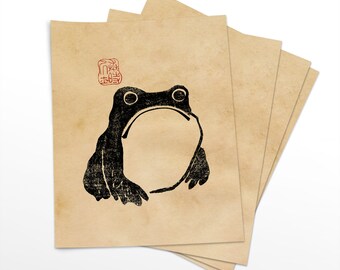 江崎満　木版画　版画　かえる　サインあり 江崎満 木版画 版画 カエル 額装 自筆サイン 落款 - メルカリ