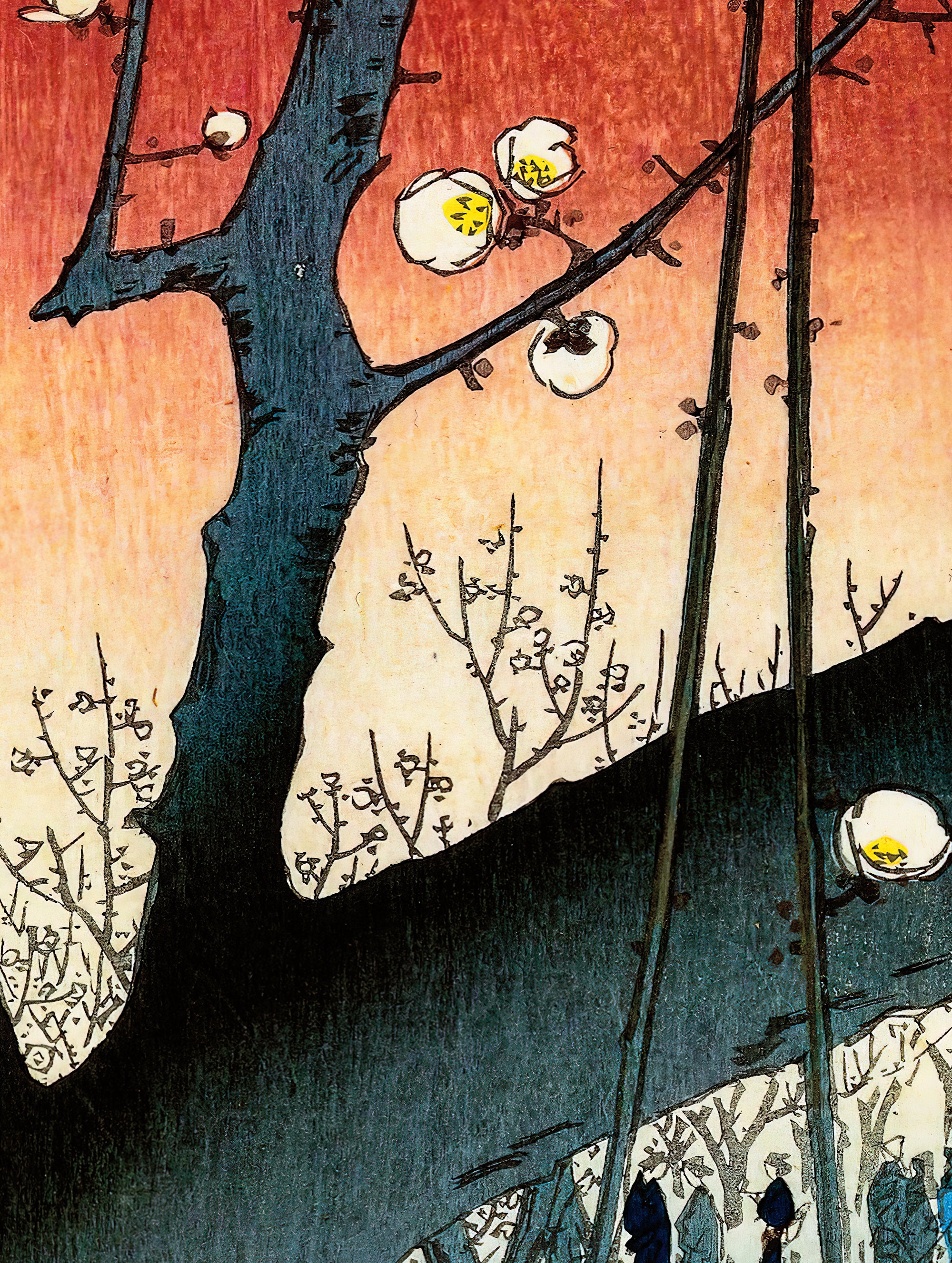 希少！浮世絵木版画 安藤広重 「蒲田の梅園」 広重「梅園の絵」：日本の木版画複製 - Etsy 日本