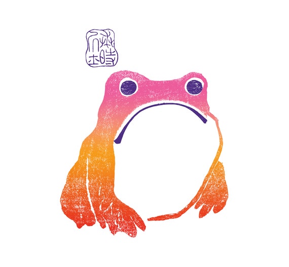 カエル　トビウオ　絵画　自作 岩绘】カエル 日本画 原画 - AD29'S GALLERY | minne byGMO