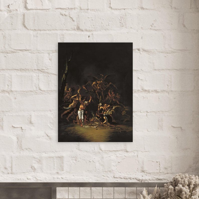 Pôster Salvator Rosa Witches Sabbath | Arte Oculta Gótica Sombria | Papel Fosco Premium | Decoração para Casa imagem 18