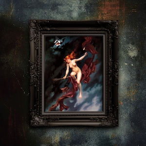 The Witches Sabbath by Luis Ricardo Falero. Witches print. Reproduction Print. Digitally Remastered. No white border