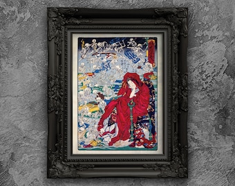 Kawanabe Kyōsai the Hell Courtesan Jigoku Dayu. Ukiyo-e