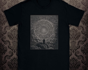 Gustave Doré Inspired T-Shirt – Divine Comedy & Occult Art Print Tee. Unisex Crewneck Tee