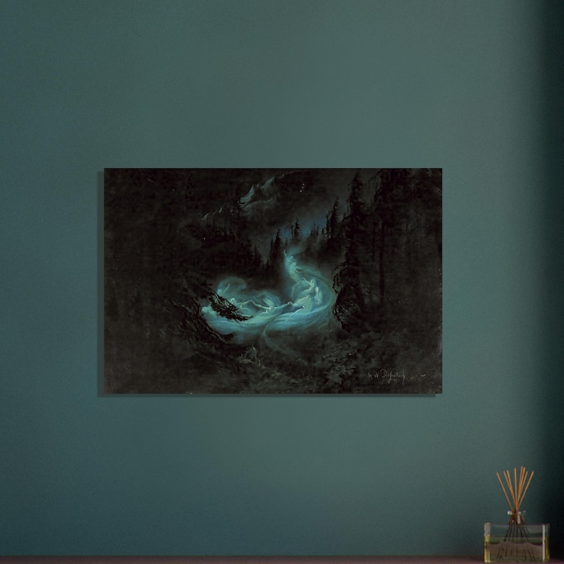 The Fairy Dance  - Dark Art Print by Karl Wilhelm Diefenbach - Premium Matte Paper Print