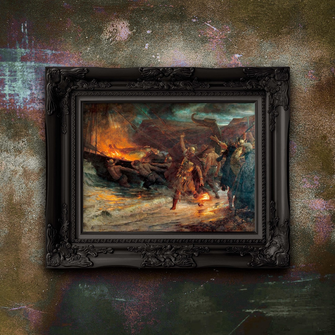 Viking Funeral Ranger The Funeral of a Viking - Mythical Art Print by Frank Dicksee - Matte ...