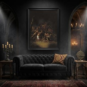 Pôster Salvator Rosa Witches Sabbath | Arte Oculta Gótica Sombria | Papel Fosco Premium | Decoração para Casa imagem 3
