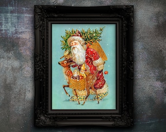 Vintage Santa Claus Print: Retro Holiday Wall Art