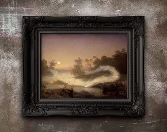 Pôster Dancing Fairies de Malmström - Moody Dark Academia Art | Decoração Antiga